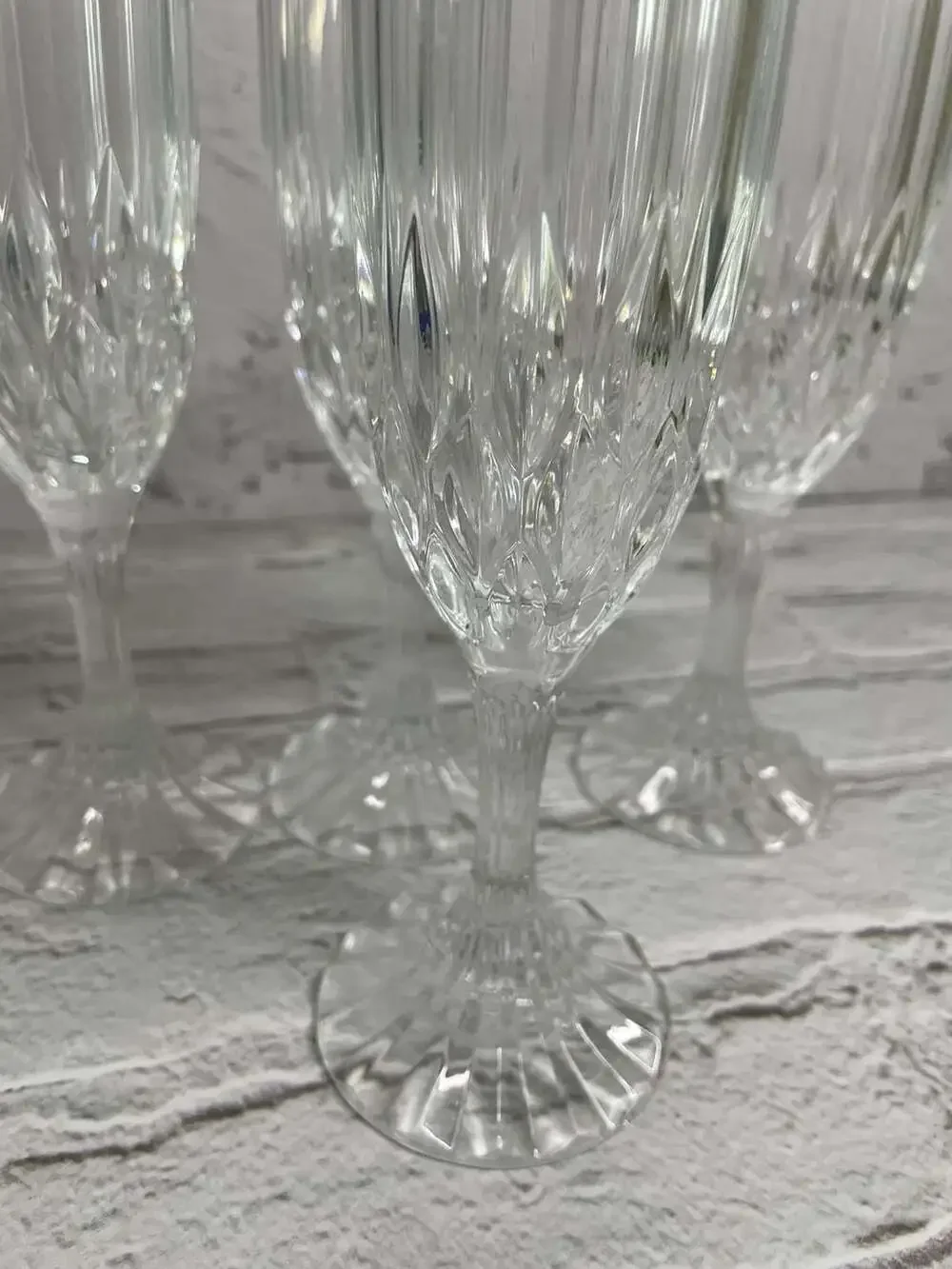 Set of 4 Cristal d'Arques-Durand Bretagne Crystal Champagne Flutes